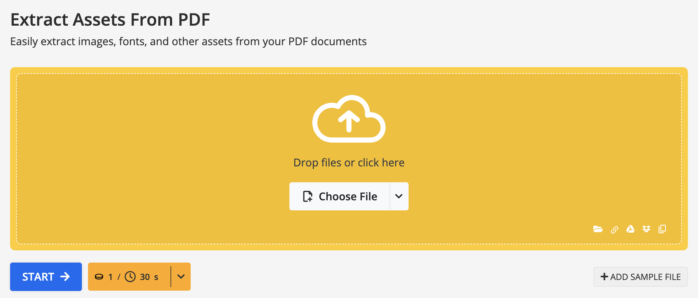 Extract Assets from PDF file - PDF2Go
