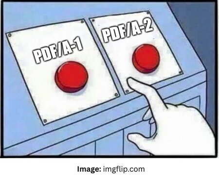 choose between pdfa1 and pdfa2 - pdf2go